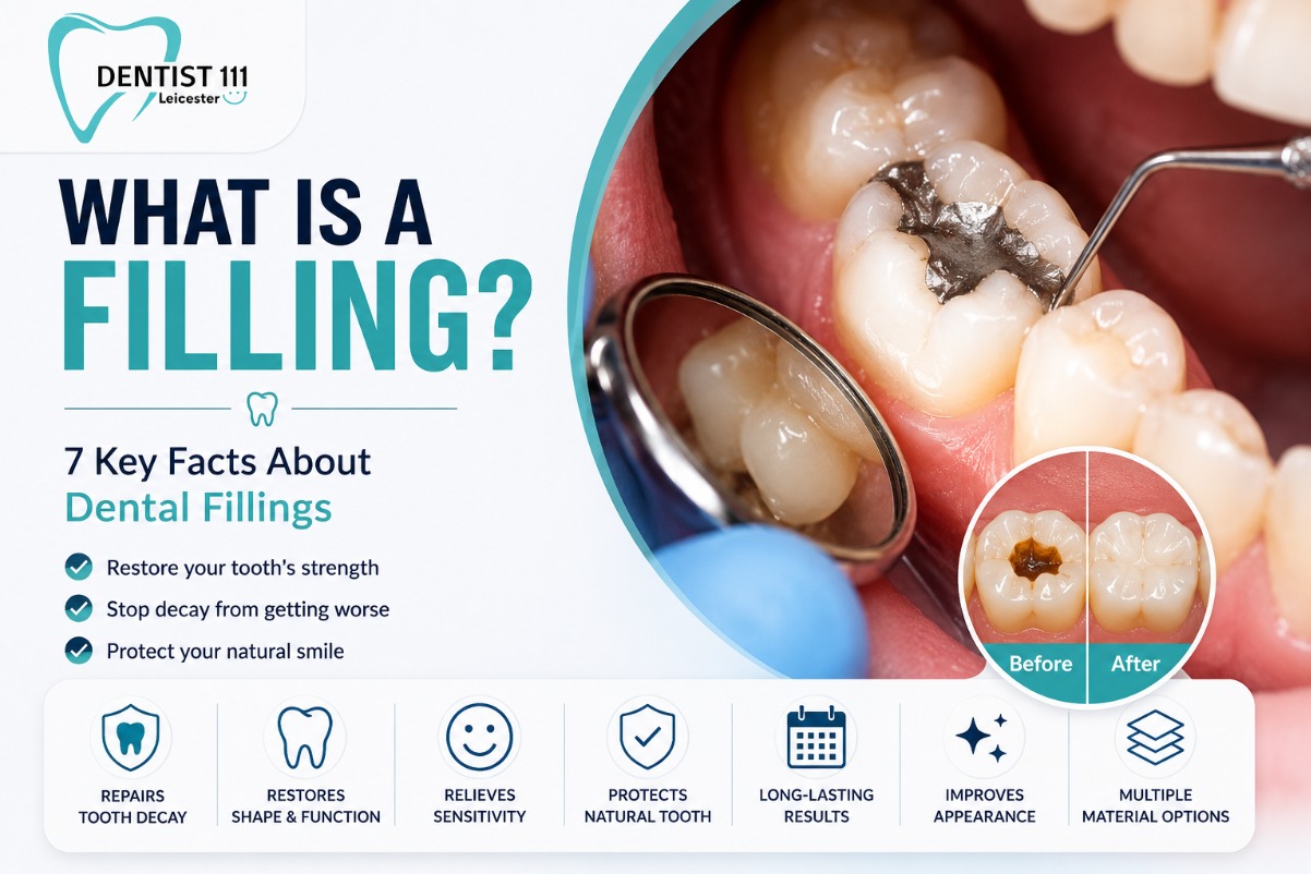 What Is a Filling? 7 Key Facts About Dental Fillings Dentist placing a dental filling to restore a decayed tooth